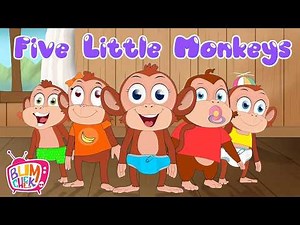 Five Little Monkeys Rhyme 🐵| Fun | Kids | Nursery Rhymes & Kids Songs | Learn | Bumcheek TV