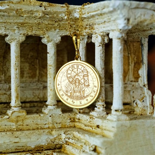 Kronos Time Pendant Broken Clock Medallion Necklace Gift for Him and Her - Etsy