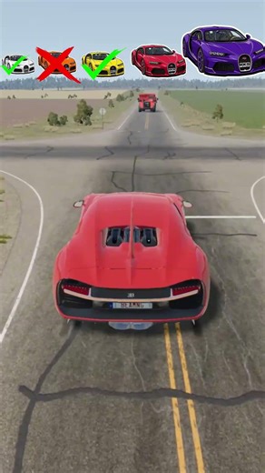 BigSmall Bugatti VS Big Car #beamngdrive