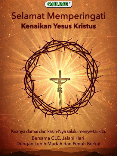 CLC Online mengucapkan selamat memperingati kenaikan Yesus Kristus bagi umat yang merayakan 🙏. #CLC #CLCShop #CLConline #aplikasiclcshop #HargaSpesial