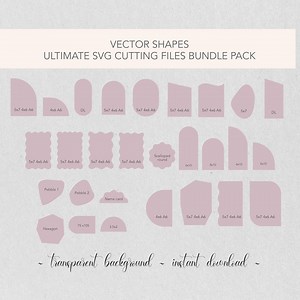 Invitation SVG & PNG Cut Stationery Files | Over 30 Shapes | Arch, Wavy, Scalloped and Pebble Shapes | Wedding Invitation Templates | - Etsy