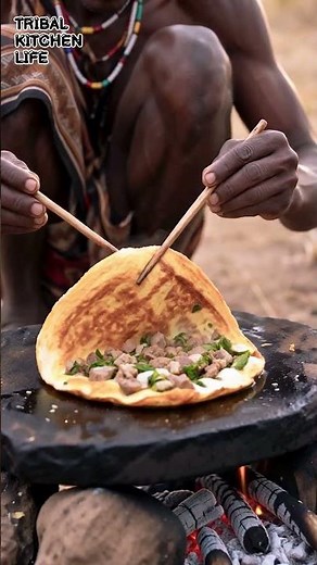How the Hadzabe People Cook a Giant Ostrich Egg Inside Its Shell 🔥 #Shorts