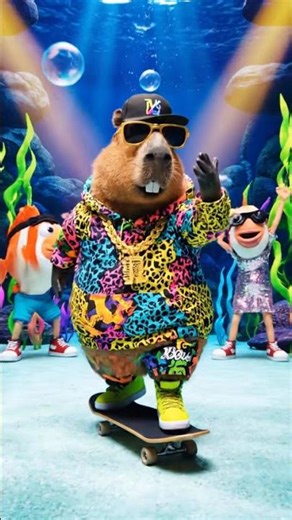 Capybara Chaos: Rap-Alarm im Mega-Aquarium! #capybara #viral #rap #aquarium #twist