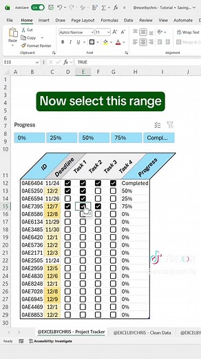 How to create a dynamic project tracker in Excel! #excel #spreadsheet #corporate