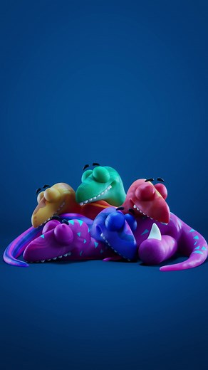 How do you sleep? 😴 #animation #3d #dinosaur #sleep #sleepy #goodnight #blender3d #cartoon #fyp