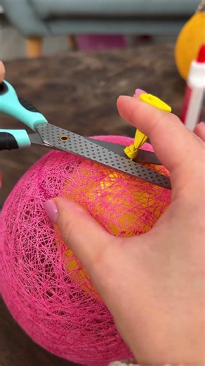 Handmade Glue and String Lamp