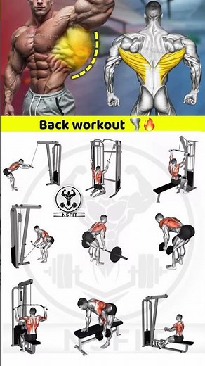 Back workout routine for muscle gain ⚡️ #backworkout #gymshorts #fitness