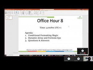 Excel Office Hour 8: Conditional Formatting Magic, Dynamic Arrays and Formula Tips