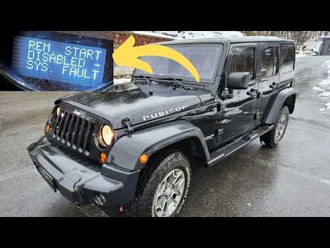 “Remote start disabled, system fault” warning in Jeep Wrangler