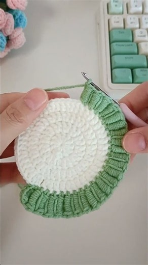 Super Easy Crochet Coaster #crochet #knitting #asmr #diy