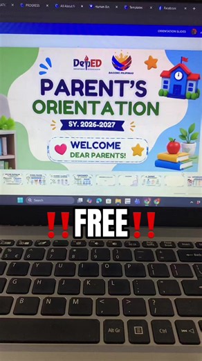 📢 ‼️ FREE‼️ PARENT’S ORIENTATION SY 2026–2027 ‼️ As part of the Opening Block (DO 009, s. 2026), this Parent’s Orientation aims to set clear expectations, strengthen school-home partnership, and guide parents in supporting their child’s learning journey from Day 1 📚✨ 📥 Reuploading is not allowed. You may download and use this resource. 📌 Available in PPTX format – editable and ready for your class! 👉 Like 👍 Follow ➕ Share 🔄** para mas marami pang teachers ang matulungan! @DepEd Philippine