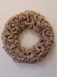 Neutral Burlap Wreath: Farmhouse Wall Decor, 18 Inch - Etsy