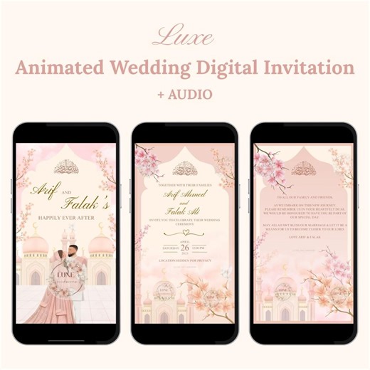 Custom Animated Muslim Wedding Digital Invitation: Fairytale Design - Etsy Australia