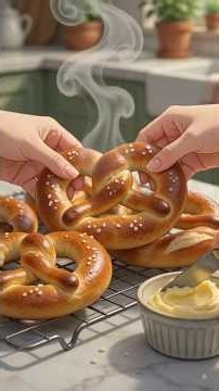 Fresh, Warm & Buttery German Pretzels🥨| step by step recipe #asmr #bread #recipe #recommended #viral