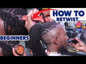 Perfect Technique || How To Retwist Locs For Beginners || Dread Taper || Crispy Line Up