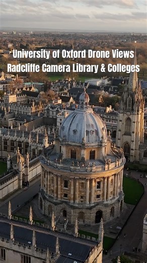 Oxford University Drone Footage Radcliffe Camera and Bodleian Library & Colleges