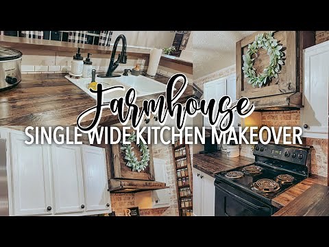 FARMHOUSE SINGLE WIDE MOBILE HOME KITCHEN REMODEL | mobile home makeover | BUDGET FRIENDLY 💰