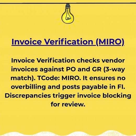 #shorts | SAP S/4 HANA | SAP Course | SAP MM | Invoice Verification