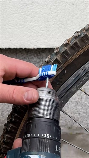 Bike tire cleaning using toothbrush & drill machine | Magic Hands Creations