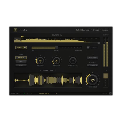 DeEss by Solid State Logic (SSL) - Deesser Plugin VST VST3 Audio Unit AAX