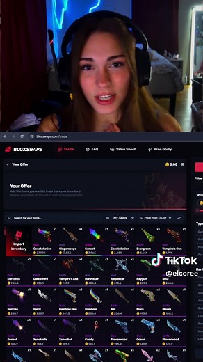 How I got my DREAM weapon in MM2! @Bloxswaps #bloxswaps #trading #bloxswapspartner #murdermystery2 #roblox