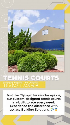 Just like Olympic tennis champions, our custom-designed tennis courts are built to ace every need. Experience the difference with Legacy Building Solutions. 🎾🏅 #TennisCourts #OlympicAchievements #legacybuildingsolutions