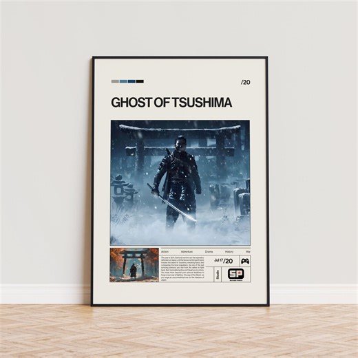 Ghost of Tsushima Poster, Video Game Poster, Minimalist Game Print, Gaming Room Poster, Gamer Gift, Gaming Print Poster, Gaming Wall Art - Etsy Canada