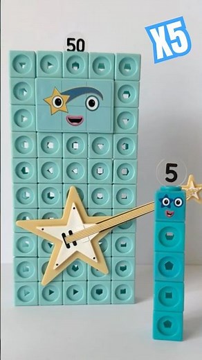 Numberblocks Five Times Table | Numberblock Mathlink Cubes 1-50 | X5 Multiplication Table.