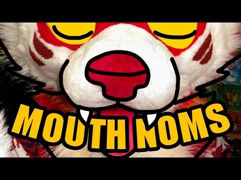 Furry ASMR: Ear to Ear Mouth Noms ❤️ (Plucking, Soft-Spoken Deep Whispers + Brushing) [Fursuit 3DIO]