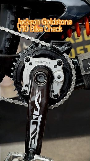 Jackson Goldstone is running a production Santa Cruz V10 frame with some trick components and mods!