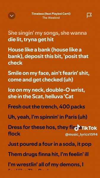 Timeless lyrics by The Weeknd ft. Playboi Carti #spotify #lyrics #songlyrics #fyp #fullsong #fulllyrics #timeless #theweeknd #playboicarti #music_lyrics1594