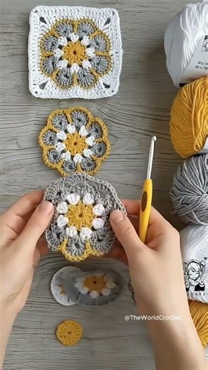 The ultimate aesthetic granny square! ✨ #crochetcrosai