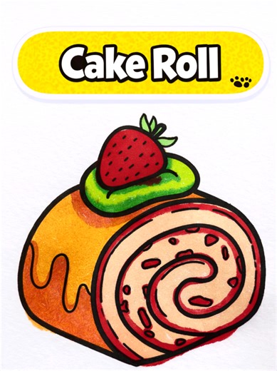 Cute Cake Roll Coloring ASMR