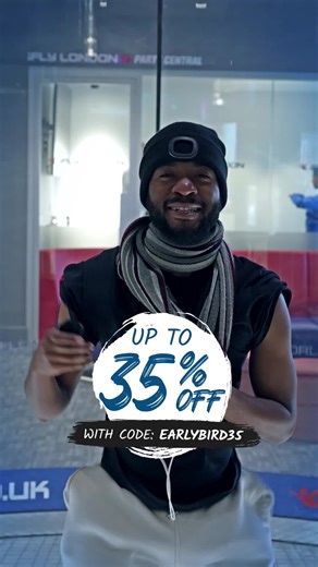 Forecast: Kinda chilly outside… but flying conditions are perfect inside! It's the winter holidays, catch the wind with up to 35% off indoor skydiving. Use code EARLYBIRD35 at checkout! Perfect for families, first-timers, or anyone chasing a little extra fun this season. 👉 Book your flight now! #WinterHolidays #iFLYIndoorSkydiving