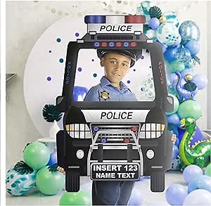 Personalized Police Car Photo Booth Frame - Policeman Party Photo Prop - Custom Police Photo Booth