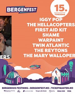 Iggy Pop headliner den elleville torsdagsrekken på Bergenfest 2023🙌 💥 Sikre deg dagspass nå! | Bergenfest
