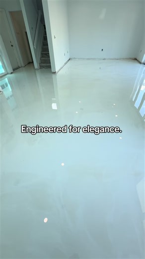 This remodel started with full tile removal and proper mechanical prep to ensure the new system bonded correctly from the slab up. Two base coats were installed to prevent translucency and give the metallic a true, uniform white foundation. White and white pearl pigments were then layered to create depth, reflection, and movement without overpowering the space. Clean. Intentional. Refined. #epoxy #epoxyfloorcoatings #concretecoatings #epoxyflooringsystems #epoxyfloor