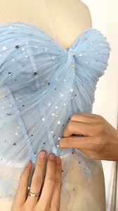 1.8M views · 29K reactions | Making a corset star tulle sky blue midi dress, prom dress, special occasions dress. #dress #gown #fashion #prom #prom2025 #wedding #bridal #hautecouture #vintage #sewing #elegant #fashionblogger #eveningdress #custommade #creative | Miss Jophiel | Facebook