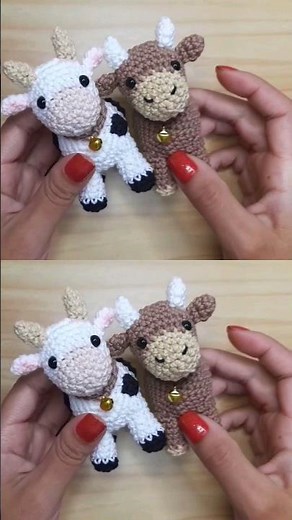 Crochet cow and ox amigurumi tutorial for nativity scenes, manger scenes, or holy family.