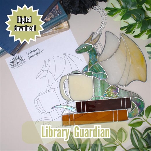Library Guardian Stained Glass Pattern-digital Download - Etsy