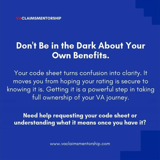 What is the Rating Code Sheet? How do I receive it? #vaclaims #veteransupport #vaclaimsmentorship