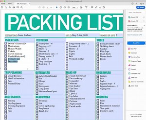 Modern Bright Pink Printable Packing List, 8.5"x11", Editable PDF, Instant Download Checklist - Etsy