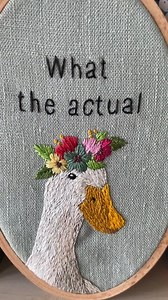 Duck Embroidery Pattern: Floral Crown, Amusing Text (instant Download) - Etsy