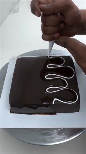 Perfect Square Truffle Cake 🎂 | Easy Chocolate Cake Design Tutorial #easycake #cakevideo #viralvideo