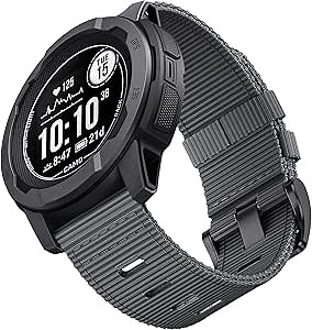 for Garmin Instinct Watch Band, Rugged Nylon Replacement Strap for Instinct 2 Instinct 3 45mm, Compatible with Garmin Instinct Solar, Tactical, Tide Esports, Sport Outdoor Work Use Replacement Band