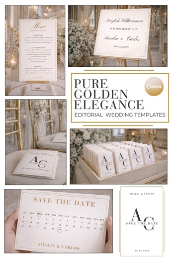 Wedding Stationery Template Bundle | Editable Canva Wedding Set | 22 Wedding Templates | Invitation, Seating Plan, Signs | DIY Wedding - Etsy