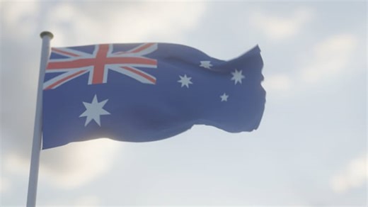 Australia, Flag, Melbourne. Free Stock Video