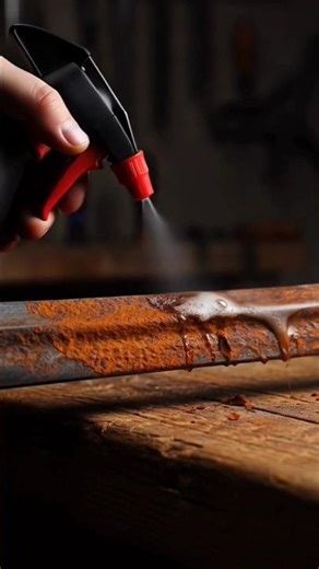 old rusted sword 😲#rust #spray #metalcleaning #rustremoval