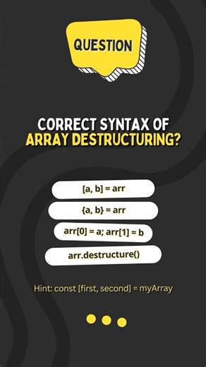 Only Developers Know This 🤔 Array Destructuring in JavaScript | JS Quiz #shorts #coding #codingquiz