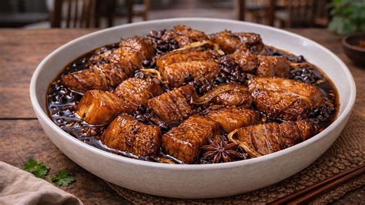 What makes this red braised pork belly so rich